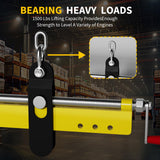 Garvee 4400 lbs Heavy Duty Engine Hoist Load Leveler – 0.5m Adjustable Balance Bar with 6 Mounting Holes, Ball Bearing, Crank Handle & Dual Chains, Perfect for Engine Lifting, Removal & Repair – Yellow | 0.5m small load distributor | - --Yellow | 1.5M Balancer | A Pair Of Gloves