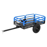 Garvee 1500 lbs Heavy Duty Steel Garden Dump Cart - 15 Cu Ft Utility Trailer with Removable Sides for ATV, UTV, Lawn Mower Tow - Foot Pedal Quick Release, Durable Powder-Coated Steel, Pneumatic Tires - Blue, True 15CUFT - Orange