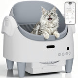 Garvee Self-Cleaning Cat Litter Box Open-Top Design 15-Layer Safety Smart App Control Adjustable Entry Height Sealed Waste Bin Multi-Cat Home - White