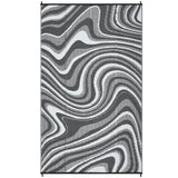 Garvee Waterproof Reversible Outdoor Rug – Modern Abstract Plastic Straw Mat – Easy Clean, UV Resistant, Collapsible for Patio, RV, Deck, Camping – 6x9ft – Black/Gray/White - Lake Green / Light Blue / White