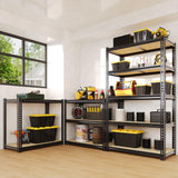 Garvee Heavy-Duty Adjustable Metal Shelving Unit, 5-Tier Freestanding Storage Rack with MDF Boards - 3050 lb Capacity - 48" W x 24" D x 72" H - for Garage Basement Warehouse Pantry - Black, 5 Layers