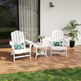 Garvee Weatherproof HDPE Adirondack Patio Chairs Set – Realistic Wood Grain, Ergonomic, UV Resistant, Easy Clean Outdoor Garden Deck Seating – White, 2 Chairs/Box - White(2 Chairs/Box)