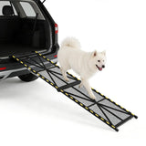 Garvee Collapsible Steel Dog Ramp for Cars, SUVs, Trucks, RVs – Lightweight, Non-Slip Mesh Surface, Portable Pet Stairs for Large & Senior Dogs, Supports up to 300lbs – Black, Size: 71*20inch