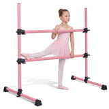 Garvee 48" Freestanding Ballet Barre, 7"- 47" Height Adjustable Aluminum Portable Dance Barre with 150 Lbs Capacity, Non-Slip T-Base for Home, Studio & Dance Stretching (Pink, 11.9 Lbs)
