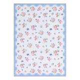 Garvee Vintage Floral Area Rug - Washable Low Pile Non-Slip Carpet with Scalloped Lace Edge - Easy Clean Decorative Floor Covering for Living Room, Bedroom, Nursery - Blue, 8x10ft (244x305cm) - Beige