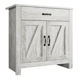 Garvee Modern Grey Sideboard Buffet Cabinet – Freestanding Kitchen Storage Credenza with Drawer & Adjustable Shelves – Multi-Purpose Pantry Cupboard, Farmhouse Style, Anti-Tip Safety for Dining or Living Room – Color: Grey