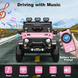 Garvee 12V Kids Electric Ride-On Truck Toy – Battery Powered, 2.4G Remote, 3 Speeds, LED Lights, Gradual Start, Music, Rechargeable, Safety Features, Ages 3-6 – Pink