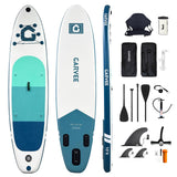 Garvee Inflatable Stand Up Paddle Board 10'6" x 31.5" x 6", Ultra-Light SUP with Kayak Seat & Complete Accessories, 400lbs Weight Capacity, Non-Slip Deck for Fishing, Yoga, Surfing, Travel - Blue/Teal