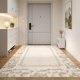 Garvee 5' × 7' Ink-Wash Abstract Area Rug, Beige, Washable Soft Low-Pile with Non-Slip Backing for Living Room, Bedroom & Entryway