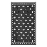 Garvee Reversible Outdoor Rug 8x10ft – Waterproof Plastic Straw Patio Mat, Collapsible, Easy Care, Modern Geometric Design, Large Area Carpet for Deck, Garden, RV, Camping, Balcony, Picnic, Beach – Black and White, USA - Red Peach Orange / White