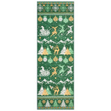 Garvee 2' × 10' Christmas Runner Rug, Washable Non-Slip Holiday Rug with Santa, Reindeer & Snowflake, for Hallway, Kitchen & Entryway, Green