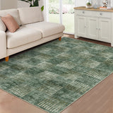 Garvee 4' x 6' Distressed Abstract Area Rug, Brown & Charcoal Washable Stain-Resistant Soft Pearl Velvet Low-Pile Non-Slip Rug for Bedroom, Entryway & Home Office