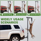 Garvee Robust 500 lbs Truck Hitch Game Hoist Kit with Winch – Adjustable Boom & 360° Swivel Shaft – Deer Field Dressing & Processing Accessory – With Support Feet, 500 lbs