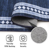 Garvee Modern Washable Area Rug – Bordered Low Pile Carpet, Soft & Non-Slip, Mark Resistant, Compact – Living Room, Bedroom, Dining Room – Blue Tint, 10x13ft (305x396cm), USA - Diamond Border|Navy