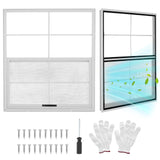 Garvee 2 Pack Sliding Outdoor Storage Windows - White Aluminum Flush Mount, Tempered Glass or Acrylic Panel & Mesh Screen, Easy J-Lap Installation - For Chicken Coop, Playhouse, Garage, Barn, Mobile Home - Size: 18x27 inch