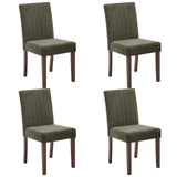 Garvee Set of 2 Modern Upholstered Dining Chairs – High Back Ergonomic Parsons Style – Soft Linen Fabric – Sturdy Rubber Wood Legs – Comfortable for Dining Room, Kitchen, Restaurant – Non-Mark Feet – Linen | Green