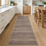 Garvee 2' × 6' Chevron Runner Rug, Machine Washable Non-Slip Low-Pile Rug for Hallway, Kitchen & Entryway, Red