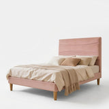 Garvee Chic & Comfortable – Full Size Upholstered Platform Bed Frame with Soft Pink Soft fabric Headboard, Sturdy Steel & Wooden Slats, Quiet Noise-Free Design, Ample Underbed Storage, Easy Assembly, No Box Spring Needed – Full, pink soft fabric soft bag