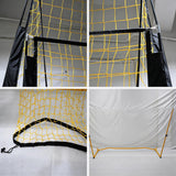 Garvee Adjustable Volleyball Training Net with Ball Return – Portable, Sturdy Practice Equipment – Freestanding Net for Serving, Spiking, Blocking, Solo & Team Drills, Easy Setup, Carry Bag – Yellow-Black - Yellow-Black