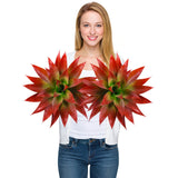 Garvee UV Resistant Artificial Agave Plants 2 Pack – Realistic Faux Fleshy Plant Greenery for Indoor & Outdoor Home and Garden Décor – No Maintenance – 22 Inch, 22 Leaves – Red