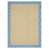 Garvee Modern Washable Area Rug – Soft Low Pile, Floral Edge, Non-Slip, Mark Resistant, Collapsible Carpet for Living Room, Bedroom, Dining Room, Office – Light Blue, 8x10ft (244x305cm), USA - Rice