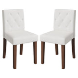 Garvee Comfortable Parsons Dining Chairs Set of 2 – Modern Farmhouse Upholstered, High Back, Thick Cushion, Solid Wood Legs – Ideal for Dining Room, Kitchen, Restaurant – Easy Assembly – light beige shade