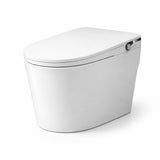 Garvee Tankless Bidet Toilet, One-Piece Elongated ADA Comfort Height - Foot Detector Auto Open/Close Lid & Seat - Auto Flush - Heated Seat, Warm Water Wash, Air Dryer - LED Display & Night Light - Color: White cover display, gray + white ambient