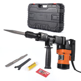 Garvee 1400W Electric Demolition Pneumatic breaker Concrete Breaker - 13J 2900 BPM Chipping Tool, 2 Bits, 360° Swivel Handle, Carry Case & Gloves - Color: 1400W - Size: 2-Piece Set