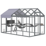 Garvee Spacious Outdoor Cat Enclosure for Multiple Cats – Walk-In Wooden Catio House with UV-Proof Cover & Side Door – Ideal Backyard Cat Furniture – Regular color