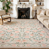 Garvee Rice Beige Washable Area Rug - Modern Floral, Non-Slip, Low-Pile, Soft Pearl Velvet Carpet, Mark Resistant, for Living Room, Bedroom, Dining Room - 8x10ft (244x305cm), USA - Black
