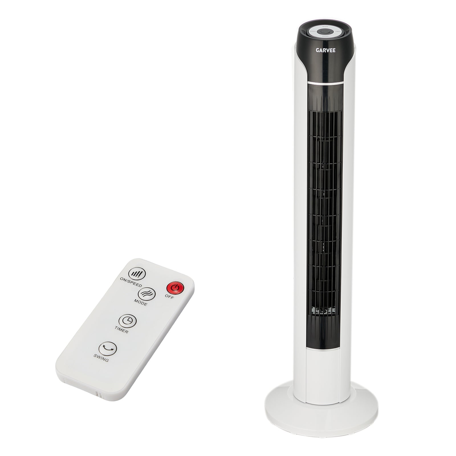 Garvee 36" Quiet Tower Fan for Bedroom - DC Motor, 18 ft/s High-Speed Airflow, 60° Oscillation, Remote & Touch Control, 3 Speeds, 4 Modes, White, TF362R white