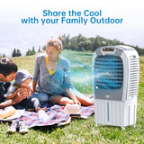 Garvee 3500 CFM Evaporative Air Cooler (Wetland Cooler) - Portable Air Conditioner Fan & Humidifier, Up to 2000 Sq Ft, 10.5 Gal Tank, 24H Timer, Remote, Casters, 3 Speeds, 2 Ice Packs - Color: Cold Gray 3C+11C