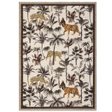 Garvee Large Washable Tiger Area Rug 10x13ft – Non-Slip, Low Pile Botanical Jungle Carpet – Spot Resistant, Soft Collapsible Mat for Living Room, Bedroom, Nursery – Camel, USA Storage - Brown
