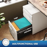 Garvee 3-Drawer Metal Mobile File Cabinet with Lock - Under Desk Rolling Storage Organizer - Heavy Duty Cold Rolled Steel - Fits Letter/Legal/A4 Files - Compact & Durable - Easy Assembly - White