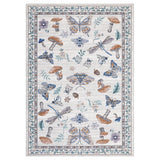 Garvee Washable Area Rug - Modern Mushroom & Insect Floral Print - Mark Resistant, Non-Slip, Low Pile Carpet for Living Room, Bedroom, Nursery, Dining Room - Soft & Easy Care - Beige, 8x10ft (244x305cm), USA - Beige