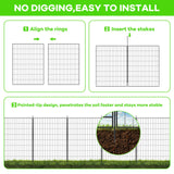 Garvee Rustproof Metal Garden Fence Panels - Decorative Outdoor Animal Barrier, No-Dig Installation, Black Fencing for Yard, Patio, Lawn & Flower Bed Edging, 32in H x 23.6ft L, 10-Pack, Size: 32in*23.6FT, 10-piece pack