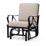 Garvee Heavy Duty Metal Outdoor Patio Glider Chair - Removable Cushion, Curved Armrests, Smooth Rocking Motion, Weather Resistant for Porch, Garden, Yard, Poolside - Red