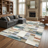 Garvee Washable Geometric Area Rug - Modern Multicolor Low Pile Non-Slip Carpet for Living Room, Nursery, Bedroom, mark Resistant, Soft - 6x9ft