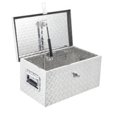 Garvee 20"X12"X9.5" Aluminum Diamond Plate Truck Bed Tool Box - Heavy-Duty Waterproof Storage Chest, Lock & Keys, Side Handles, Portable for Pickup/RV Trailer/Van - Color: Silver Natural