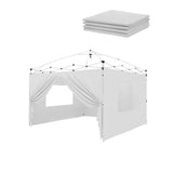 Garvee Waterproof 4-Piece Sidewalls for 10x10 Pop Up Canopy Tent – Heavy Duty SunWall Panels with 99% UV Protection, Easy Setup, Outdoor Event, Patio, Market Shade – White - White