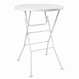 Garvee Portable 31.5" Folding Round Cocktail Table, High Top Bar/Pub Table - Detachable Locking Legs - HDPE Top - Heavy-Duty Metal Frame - 200 lb Capacity - Tool-Free Setup - Color: White