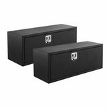Garvee 2-Pack Underbody Truck Tool Box, Black Steel Under-Car Tool Storage - Heavy-Duty Single-Door Weather-Resistant Construction - Size: 30 x 14 x 16