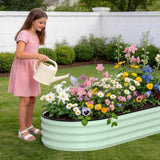 Garvee Sturdy Light Green Galvanized Raised Garden Bed – 4x2x1 ft Metal Planter Box, Open-Bottom, Anti-Rust, Rubber Edge & Gloves, Easy Assembly, Great for Vegetables, Flowers, Herbs, 2-Pack, Color: Light green, Size: 2-pack - Green