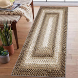 Garvee 2' × 10' Braided-Look Runner Rug, Beige, Washable Soft Low-Pile with Non-Slip Backing for Hallway, Kitchen & Entryway