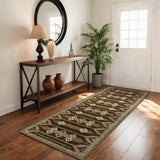 Garvee 2' × 6' Wavy Linear Runner Rug, Soft Washable Low-Pile Polyester Carpet for Hallway, Kitchen and Entryway, Brown