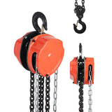 Garvee G80 Manual Hand Chain Hoist, 2 Ton (4400 lb) Capacity, 8 ft Lift, Heavy-Duty Chain Block for Garage, Workshop, Warehouse & Dock - Color: Orange