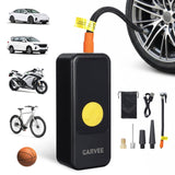 Garvee 150PSI Wireless Tire Inflator Air Compressor, Digital Pressure Gauge, Auto Shut-Off, Type-C Charging, LED Light, Rechargeable Battery - Suitable for Cars, Motorcycles, Two-Wheelers, and Sports Balls, Bright Yellow