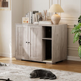 Garvee Dog-Proof Extra Large Cat Litter Box Enclosure – Self-Cleaning Litter Box Cabinet Furniture with Mark Pad, Power Outlet, Hidden Storage for Cat Supplies – Modern Cat House, Gray - Gray