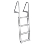 Garvee Heavy-Duty 4-Step Removable Aluminum Dock Ladder – 350lbs Capacity – Non-Slip Wide Steps – Saltwater & Corrosion Resistant – For Pontoon Boats, Pools, Lakes, Marine Boarding – Surface Spray Anti-Corrosion Powder, Detachable, Italic Storage, Level 4 - 4