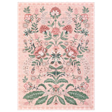 Garvee Vintage Boho Floral Area Rug - Washable, Non-Slip Low Pile, Soft Non-Shedding, Mark Resistant Carpet for Living Room, Bedroom, Nursery, Dining Room, Office, Pink, 5x7ft (152x213cm), USA - Blue-Green